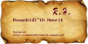 Rosenblüth Henrik névjegykártya